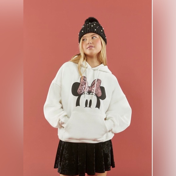 Forever 21 Disney Minnie Mouse sequin hoodie - Picture 1 of 3